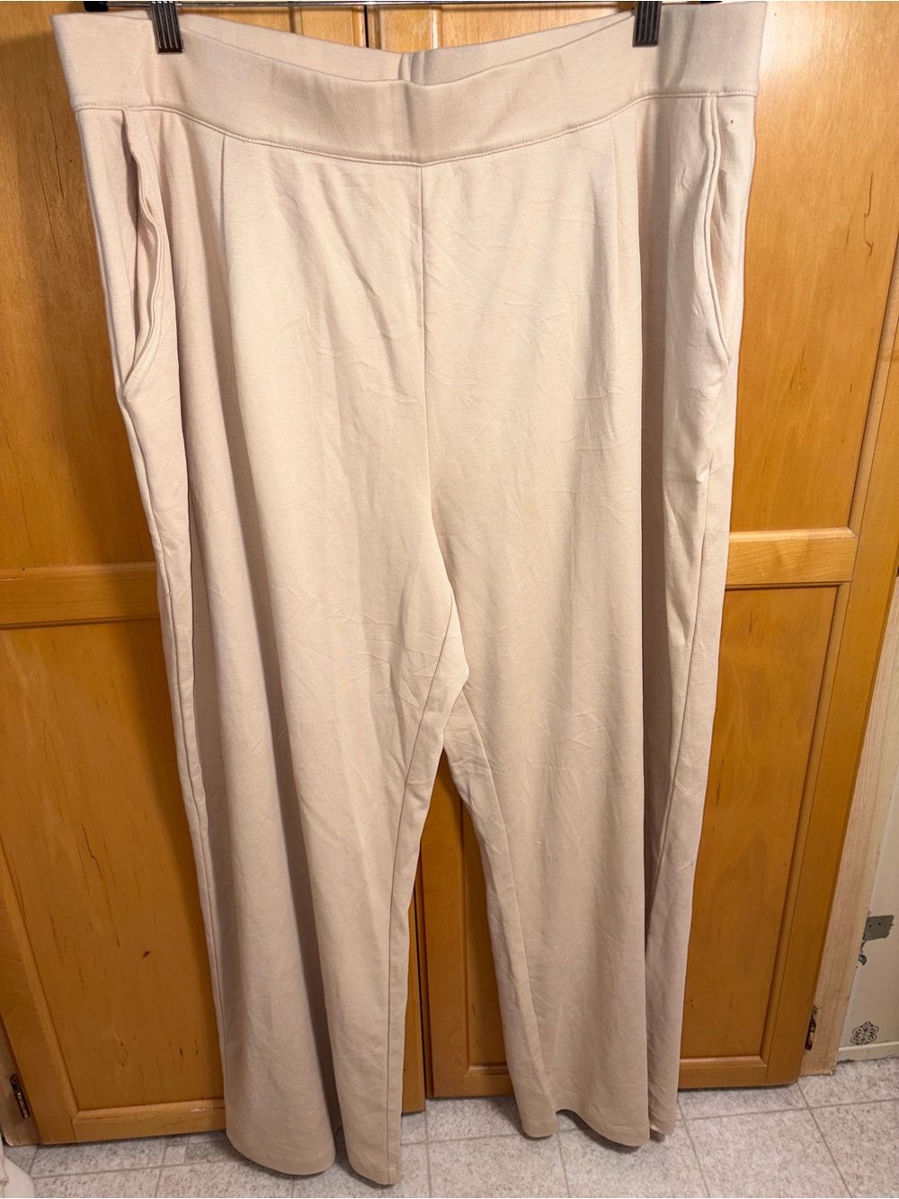 Lands' End Pull-On Pants Wide Leg W/Pockets Cotton Womens  2X Minimalist Comfort